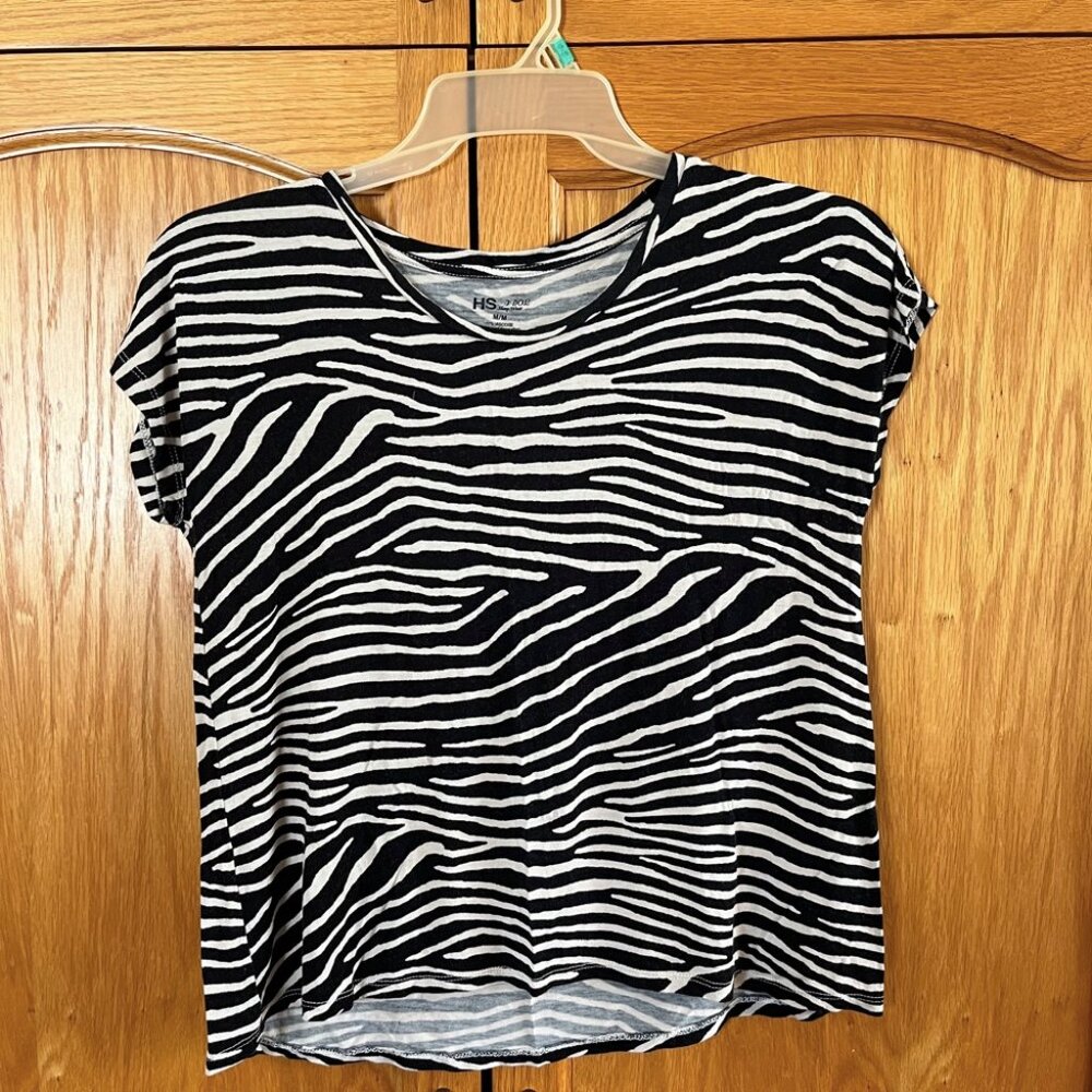 H&M Zebra Print Women's Pajama Top - Black and White